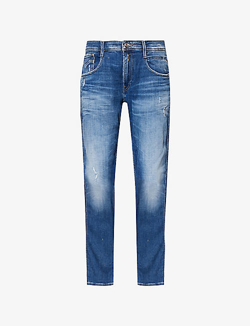 REPLAY: Anbass slim-fit stretch-denim jeans