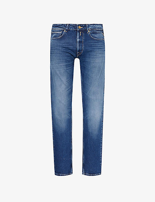 REPLAY: Grover slim-leg stretch-denim jeans
