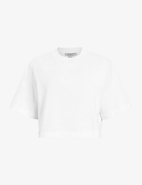 ALLSAINTS: Lottie oversized cropped organic-cotton T-shirt