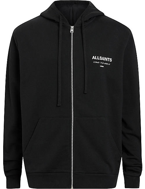 ALLSAINTS: Underground logo-print relaxed-fit organic-cotton hoody
