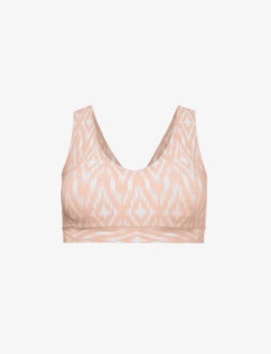 Shop Chantelle Soft Stretch Abstract-pattern Stretch-woven Bra In Ikat Print