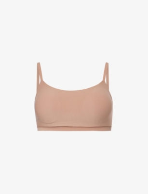 Chantelle Soft Stretch Thin-strap Soft-cup Bralette In Coffee Latte