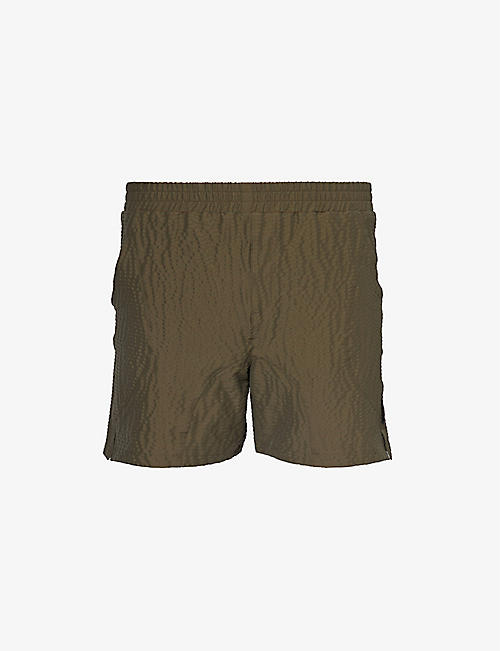SAUL NASH: Seersucker-textured elasticated-waist shell shorts