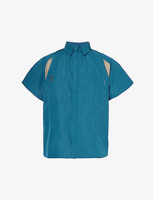 SAUL NASH: Winchmore seersucker-textured shell shirt