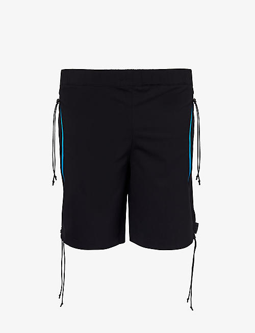 SAUL NASH: Contrast-seam relaxed-fit wool-blend shorts