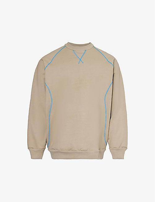 SAUL NASH: Intersection contrast-stitched cotton-jersey sweatshirt