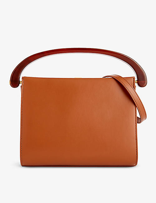 DRIES VAN NOTEN: Structured leather top-handle bag