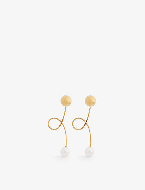 DRIES VAN NOTEN: Abstract-charm brass drop earrings