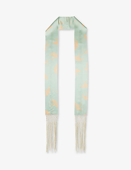DRIES VAN NOTEN: Graphic-print silk scarf