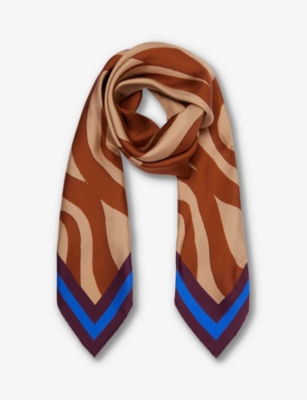 DRIES VAN NOTEN Graphic print silk scarf