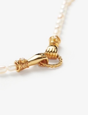 Missoma Womens Gold Harris Reed X Good Hands Pearl 18ct Recycled Gold-plated Brass Bracelet In Gold