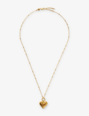MISSOMA: Ridge Heart 18ct yellow gold-plated brass pendant necklace