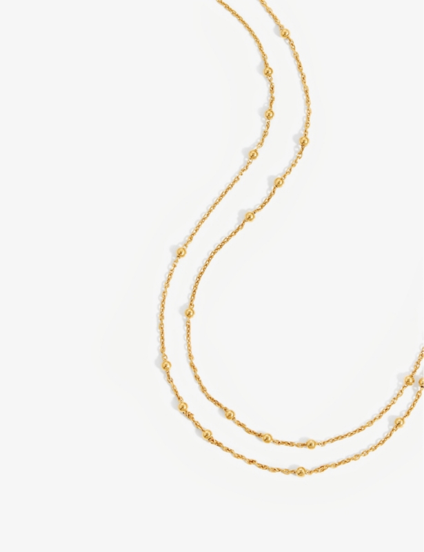 Double Chain 18ct yellow gold-plated vermeil 925 sterling-silver necklace