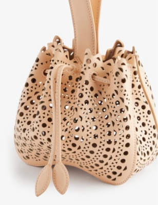 Alaïa Alaia Peche Rose Marie Leather Top-handle Bag In Peche