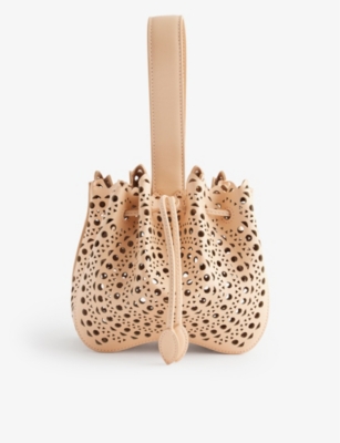 Alaïa Alaia Peche Rose Marie Leather Top-handle Bag In Peche