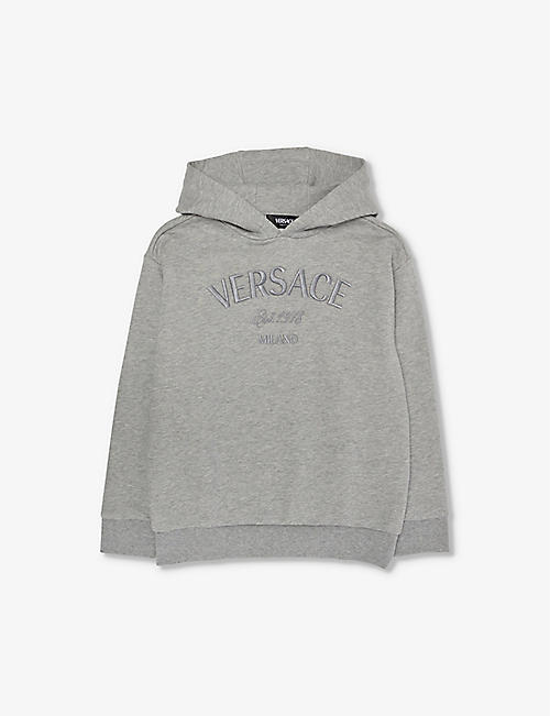 VERSACE: Brand-embroidered cotton-jersey hoody 6-12 years