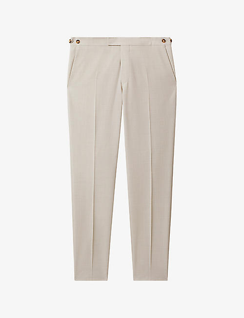 REISS: Belmont slim-fit tapered-leg stretch woven-blend trousers