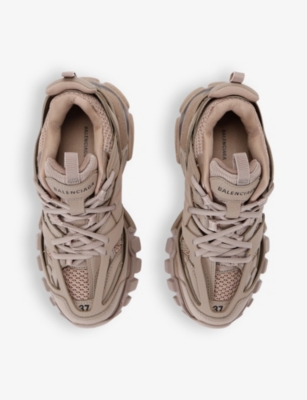 BALENCIAGA: Track Panelled Mesh and Faux-Leather Low-Top Trainers
