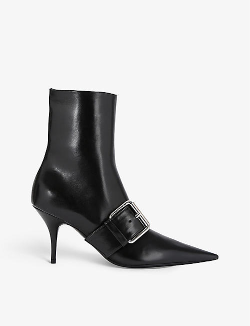 BALENCIAGA: Knife Belt 80 buckle leather ankle boots