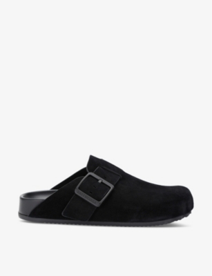 Shop Balenciaga Women's Black Sunday Suede Mules