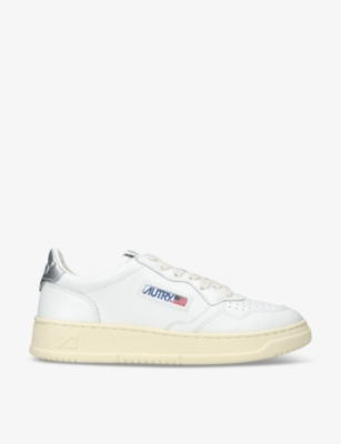 AUTRY: Medalist brand-embroidered leather low-top trainers