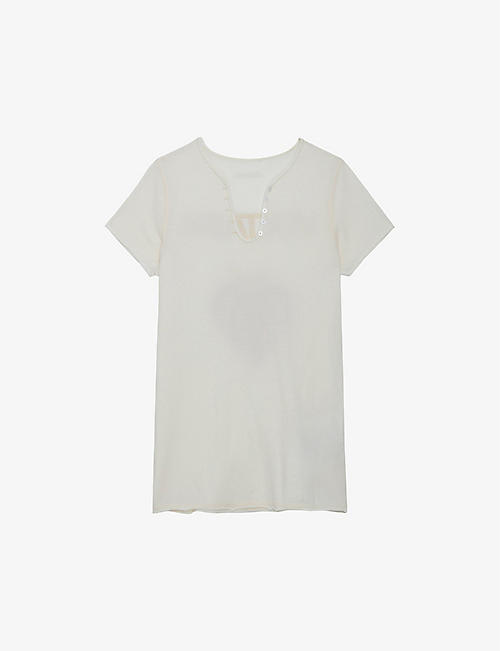 ZADIG&VOLTAIRE: Henley Concert and Crush-print cotton-jersey T-shirt