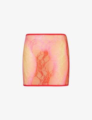 Shop Sinead Gorey Gradient-pattern Slim-fit In Red Pink