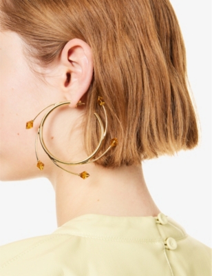 Shop Hugo Kreit Vortex Brass Earrings In Gold