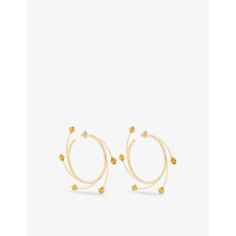 Hugo Kreit Womens Gold Vortex Brass Earrings