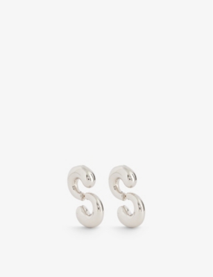 Hugo Kreit Womens Silver Big Buds Brass Earrings