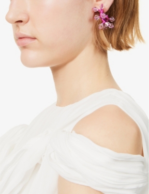 Shop Hugo Kreit Womens Barbie Pink Big Bang Brass Earrings