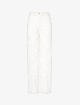 Shop Frame Women's Au Natural Clean Braided-waistband Straight-leg Mid-rise Jeans