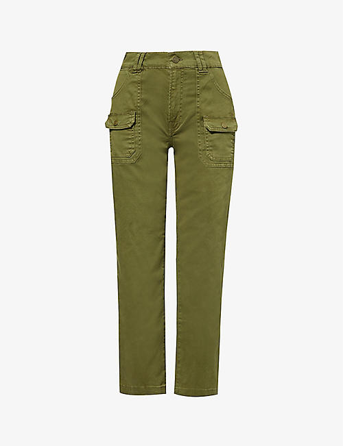 FRAME: Utility relaxed-fit high-rise stretch-cotton trousers