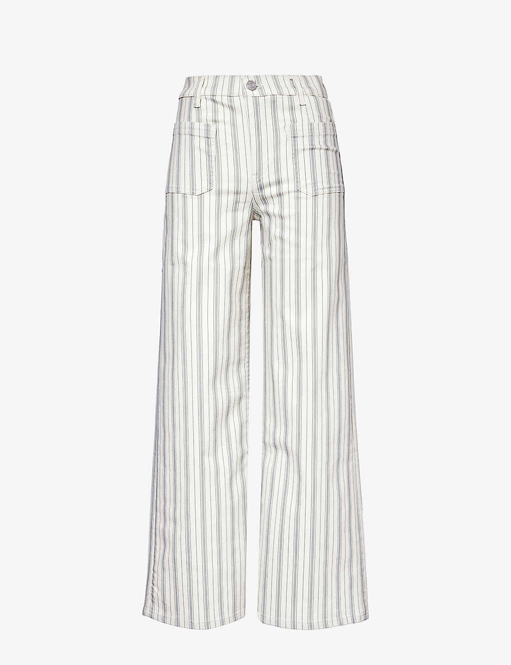 Frame Womens Sage Multi Striped Wide-leg High-rise Stretch-denim Jeans