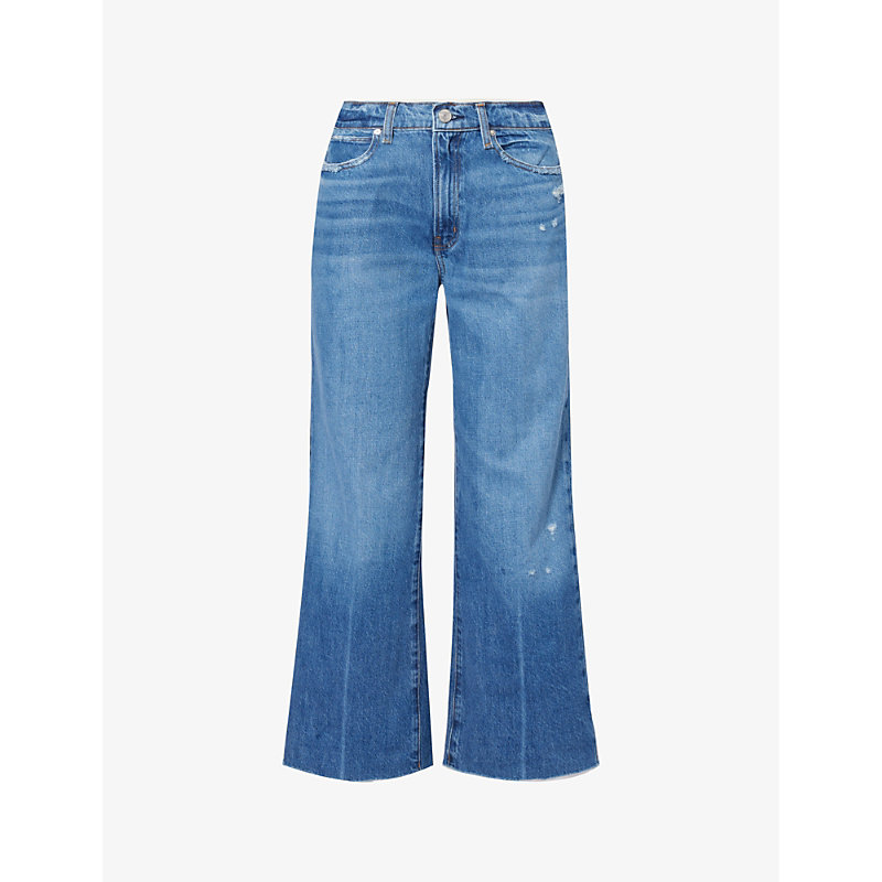 Shop Frame Womens Mariner Raw-hem Straight-leg Mid-rise Recycled Denim Jeans