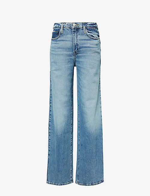 FRAME: Le Jane wide-leg mid-rise stretch-cotton jeans