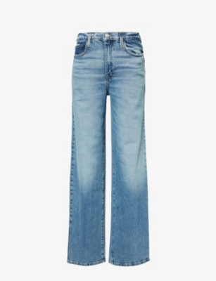 Shop Frame Women's Lomina Le Jane Wide-leg Mid-rise Stretch-cotton Jeans