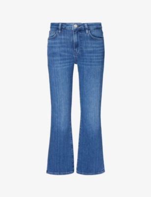 Shop Frame Women's Temple Le Crop Mini Boot Flared-leg Mid-rise Stretch-denim Jeans