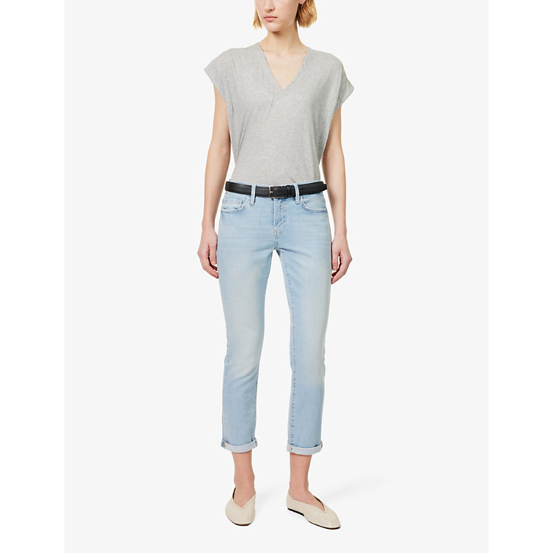 Shop Frame Womens Soap Le Garcon Slim-leg Mid-rise Stretch-denim Jeans