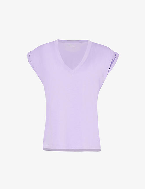 FRAME: Easy V-neck cotton-jersey T-shirt