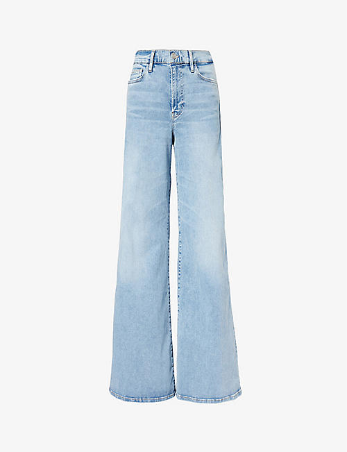 FRAME: Palazzo high-rise organic and recycled stretch-denim-blend jeans