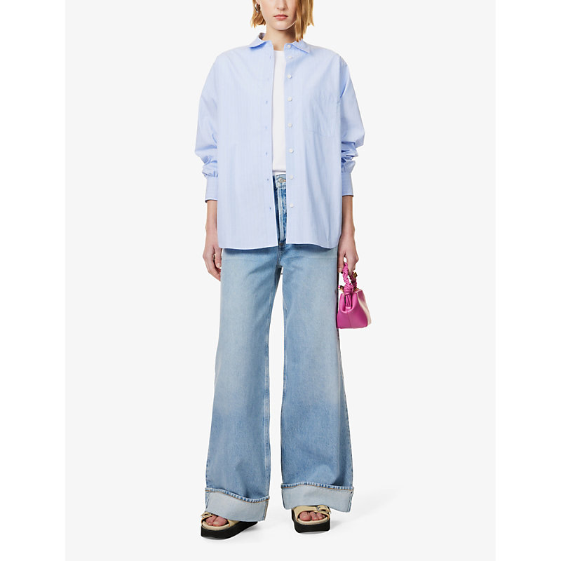 Shop Frame Women's Chambray Blue Patch-pocket Cotton-poplin Shirt