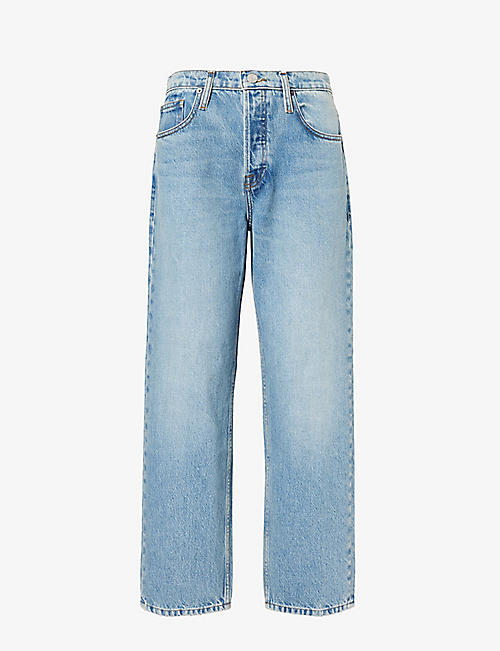 FRAME: The Slouchy straight-leg mid-rise recycled denim-blend jeans
