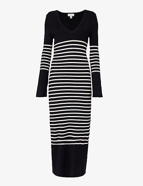 PRETTY LAVISH: Vanessa striped knitted maxi dress