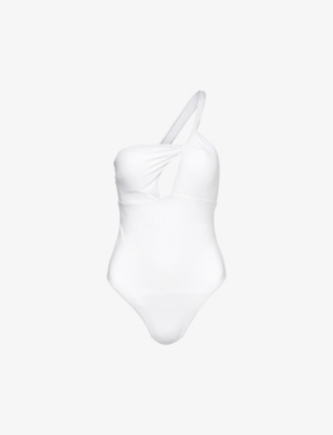 Shop Max Mara Women's White Corine Halterneck Swimsuit