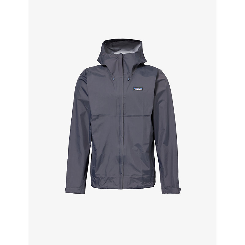 Shop Patagonia Men's Smolder Blue Torrentshell 3l Brand-patch Recycled-nylon Jacket