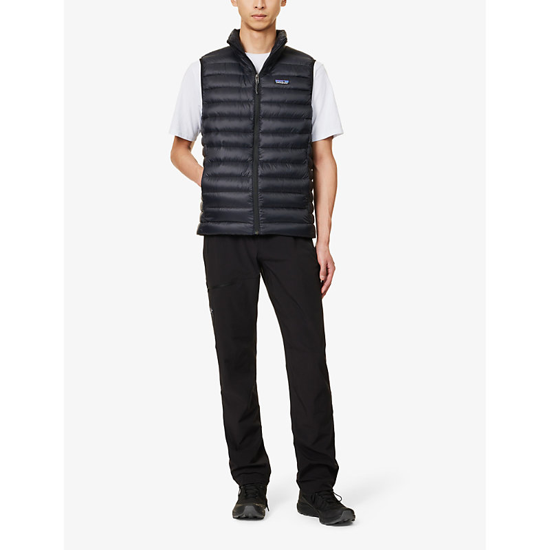Shop Patagonia Padded High-neck Recycled-nylon Down Gilet In Black