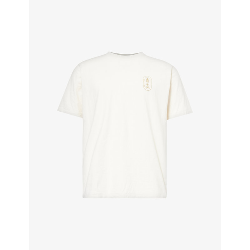 Shop Patagonia Clean Climb Trade Responsibili-tee Recycled Cotton And Recycled Polyester-blend T-shirt In Birch White