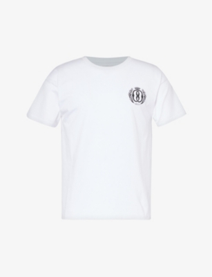Bally Mens White Branded-print Short-sleeved Organic Cotton-jersey T-shirt