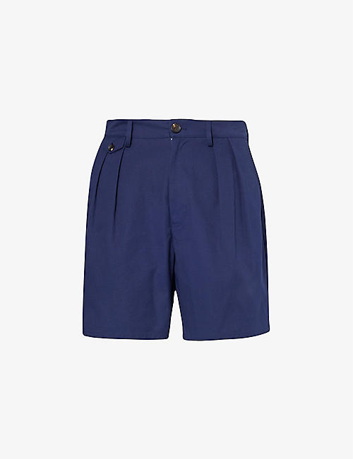 BALLY: Knife-pleat regular-fit cotton-twill shorts